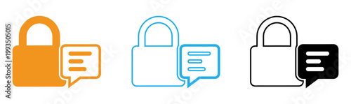 Security lock icons open closed and unlocked states representing data protection