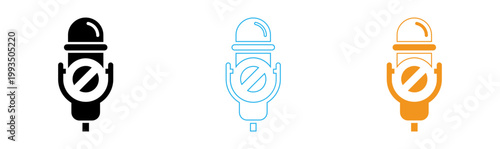 Two coffee bean illustrations blue outline and orange fill