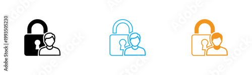 Security and access control illustration of locked and unlocked user profiles