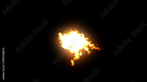 Front view muzzle flash burst of automatic weapon fire