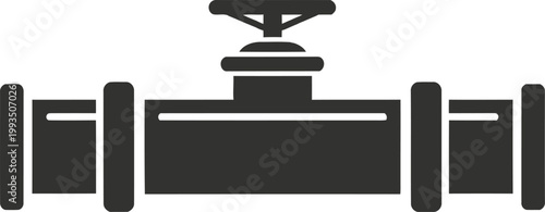 Illustration of a pipe with a valve for industrial use.