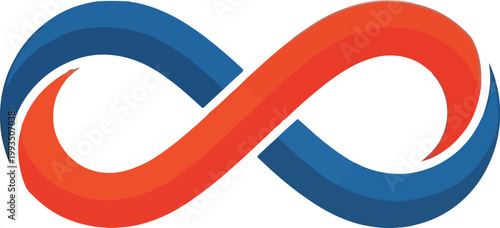 Infinity symbol made of two colors.