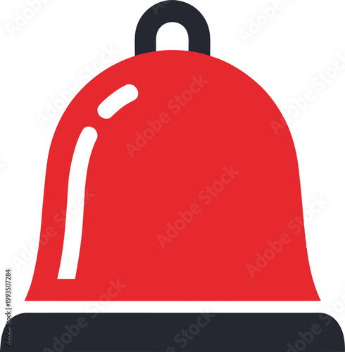 Red Bell Icon With Black Handle.