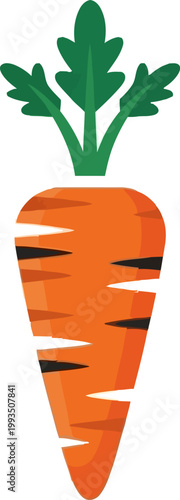 Vibrant Orange Cartoon Carrot Vegetable.