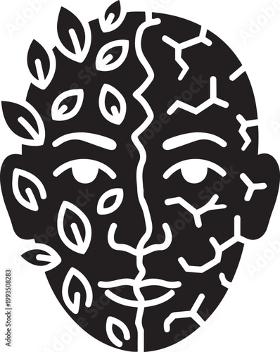 Duality of Human Condition with Growth and Dryness on a Transparent Background