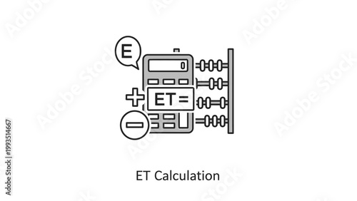 Calculated estimated time et calculation icon with calculation estimated calculator computation arithmetic business analysis strategy planning estimate performance software interface