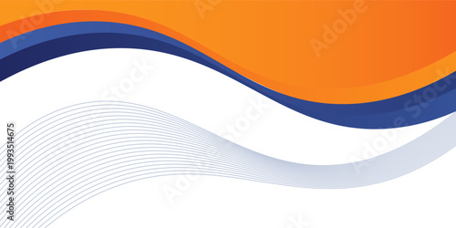 abstract blue orange corporate background with 3d concept. abstract white background with blue  and orange wave background banner with formal concept for banner advertisement announcement certificate