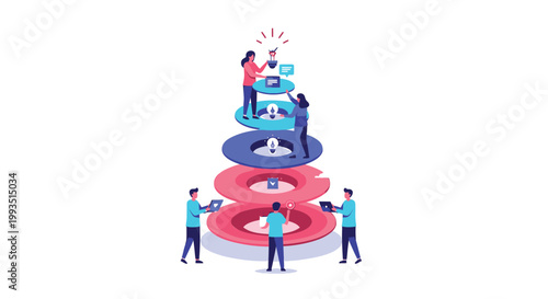 Business teamwork, collaboration, communication icons, flat design elements, vector graphics