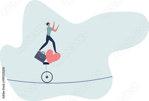 Work life balance, working lifestyle compromise with family or personal health, choice or balance between work stress and relaxation concept.person's life situation and his activities.