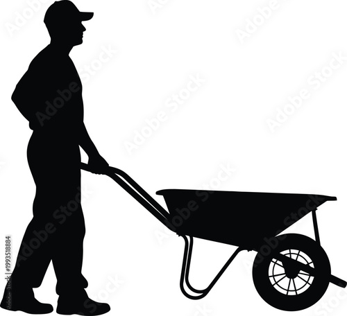 silhouette of a labor man 