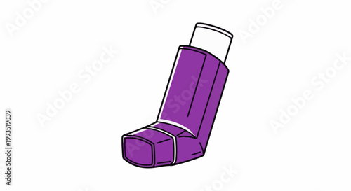 Purple inhaler for breathing relief, a medical device for respiratory aid