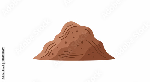 Stylized illustration of a mound of brown soil with textured details