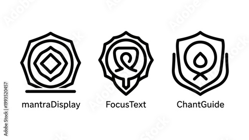 Spiritual practice and meditation focus icons with mantra and chant guides meditation spiritual mindfulness wellness guidance practice religion relaxation spirituality tranquility serenity