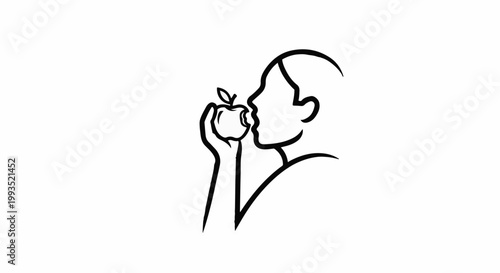 Person eating an apple