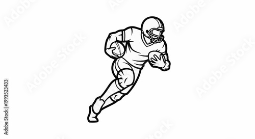 Athletic figure in action, clutching a ball