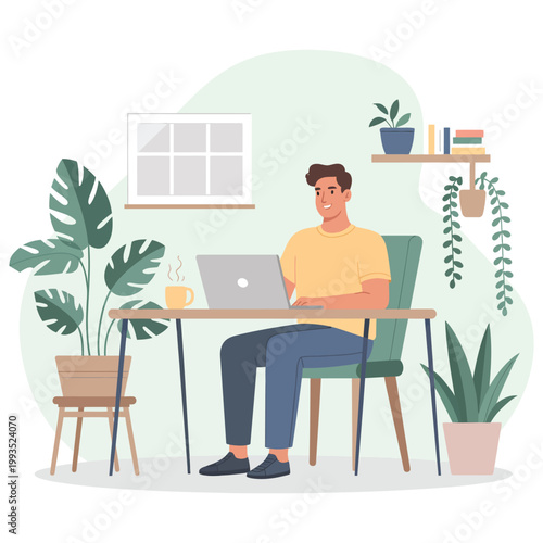 man working on laptop