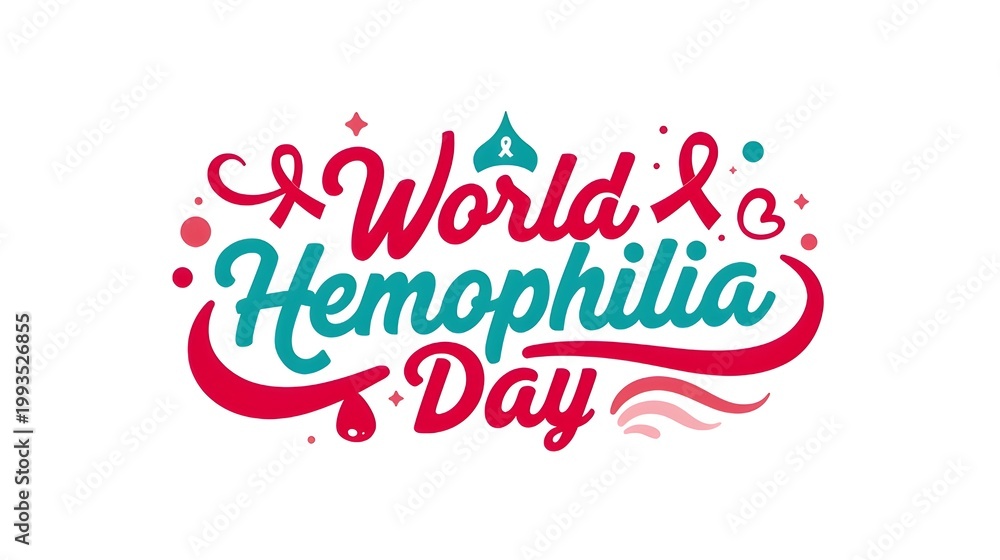Fototapeta premium World hemophilia day ribbon and drop art.