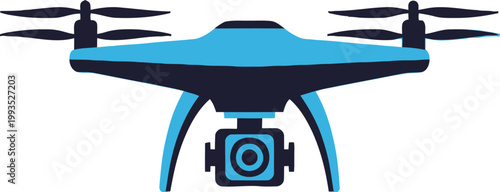 Blue Drone with Camera for Aerial Photography and Videography.