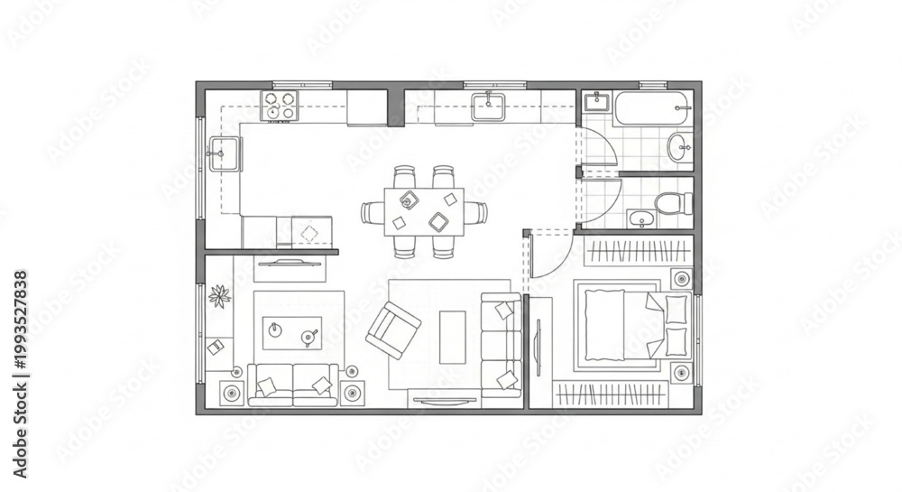 Fototapeta premium Detailed Architectural Site Plan with Landscape Elements, Pathways, and Urban Layout Blueprint Design
