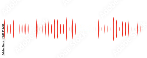 Red Audio Waveform Pattern, Abstract Music Equalizer and Sound Radio Frequency Signal, podcast recording pulse, electronic music rhythm, modern sound equalizer, minimalist audio wave