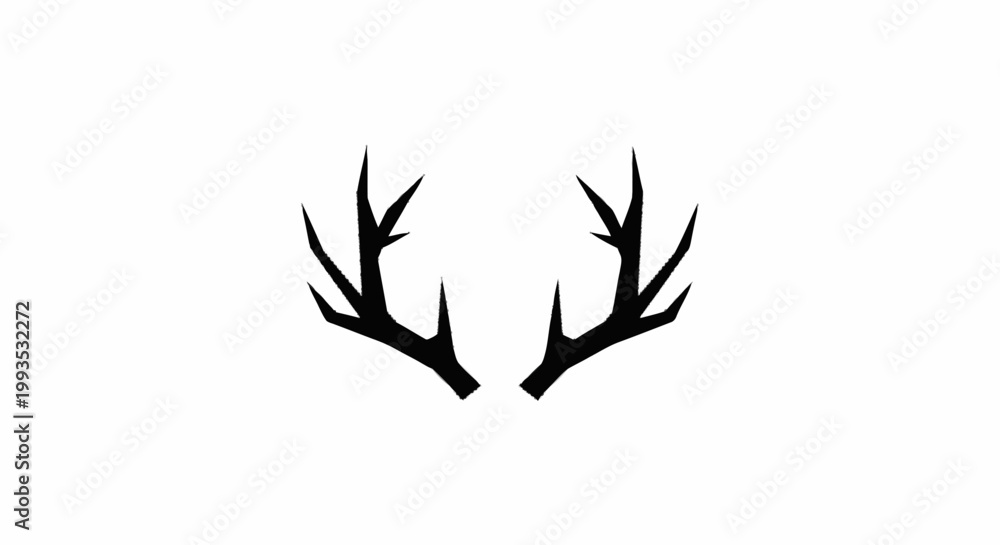 Fototapeta premium Deer antler ilustration logo vector template 