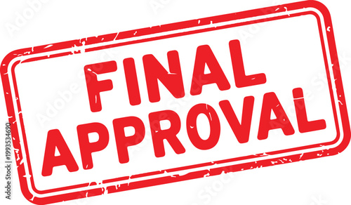 Official final approval stamp on a document or package