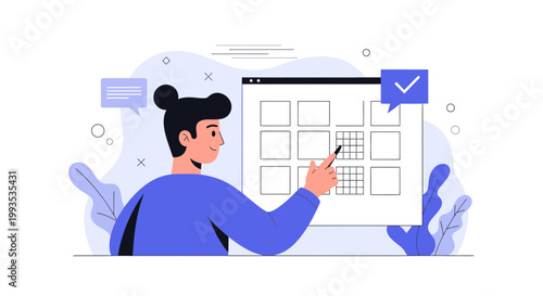 Person completing checklist on digital screen, planning, task management, online survey