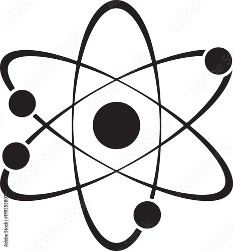A classic bohr model representation of an atom with three electrons orbiting a nucleus