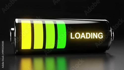 Battery Charging Progress Loading Animation.