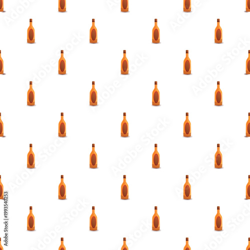 Repeating pattern of alcohol spirit bottles creating a seamless background