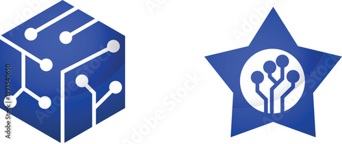 3d geometric shapes with circular cutouts and unique designs