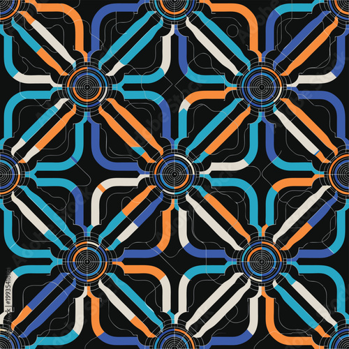 Black Digital Circuit Board Pattern with colorus – Elegant Tech Background Vector