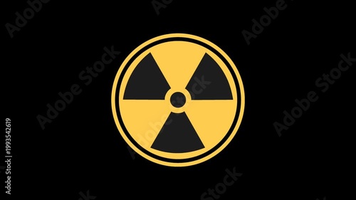 Radioactive Symbol Warning Sign Animation for Radiation Hazard and Nuclear  