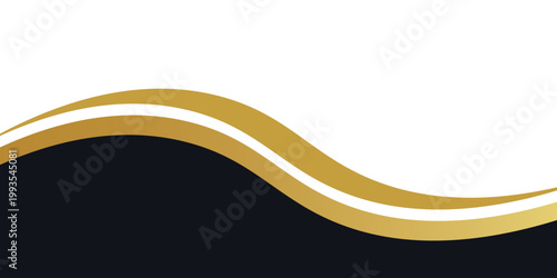 Abstract banner gold web banner waves vector in gold colors. Abstract swoosh texture.