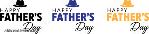 Happy father's day colorful hat designs for celebrating dad fatherhood
