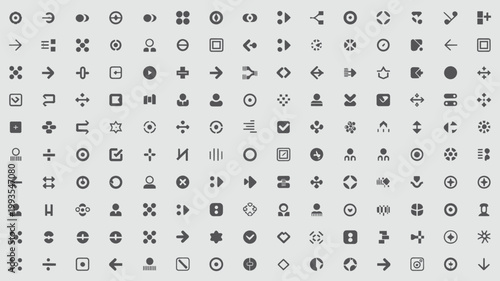 Set of 120 Black UI Web and Mobile Vector Icons