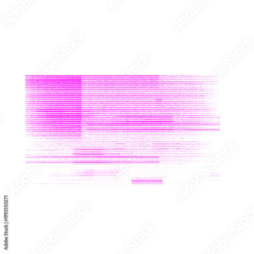 Photos A vibrant purple glitch effect on a black background with horizontal lines and d