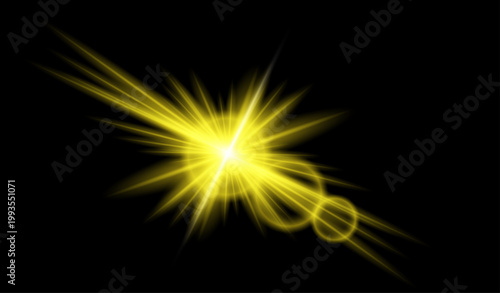 Radiant golden starburst a dynamic explosion of light and energy