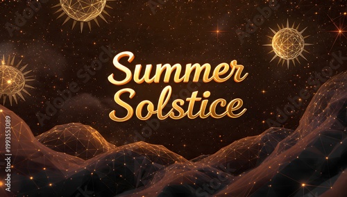 Golden Summer Solstice Celebration Background