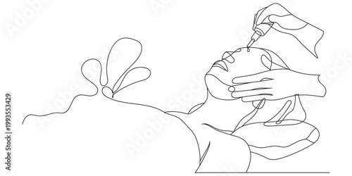 facial treatment women single line