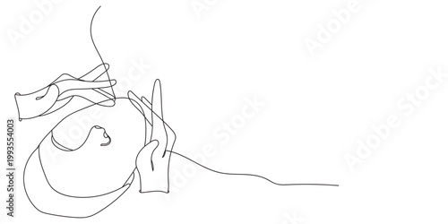 single line women facial treatment