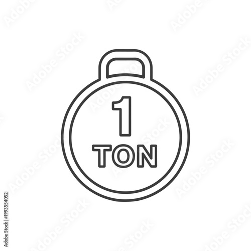 Heavy one ton industrial weight vector icon