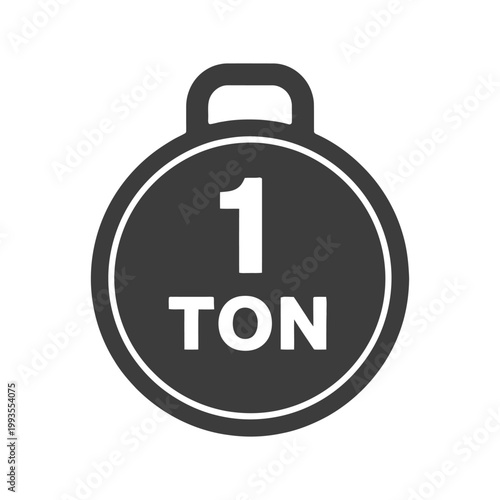 Heavy one ton industrial weight vector icon