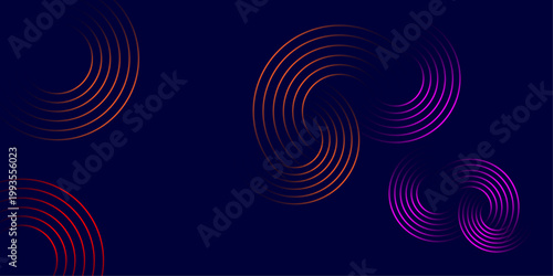 Abstract geometric swirls in vibrant digital gradient Vector