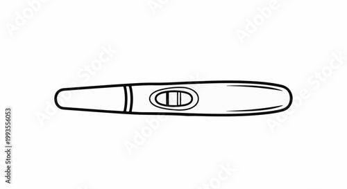 A simple black and white line drawing of a pregnancy test