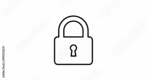 Simple line art illustration of a classic padlock icon on a white background