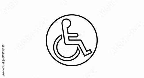 Accessible wheelchair symbol in a circle outline