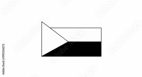 Stylized flag with a white upper hoist triangle and black lower fly
