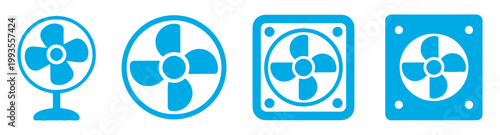 Tableau sur toile cooling fan icon line style set