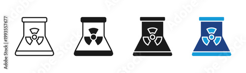 Nuclear Reactor icon set multiple style collection